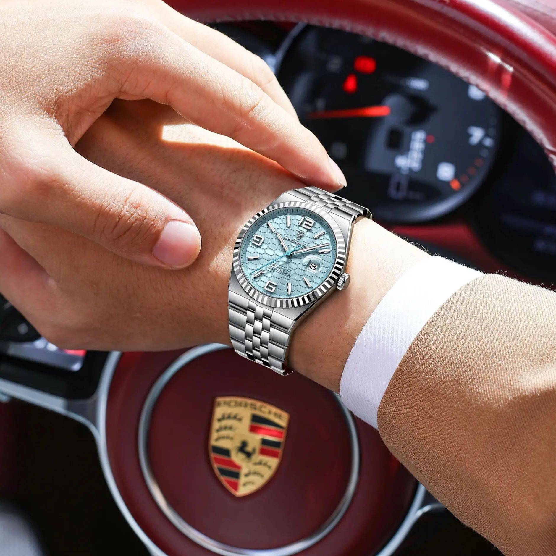 Relógio Masculino Luxo Aço Inoxidável