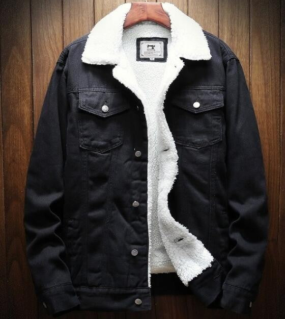 Jaqueta Jeans Forro de Lã Masculina