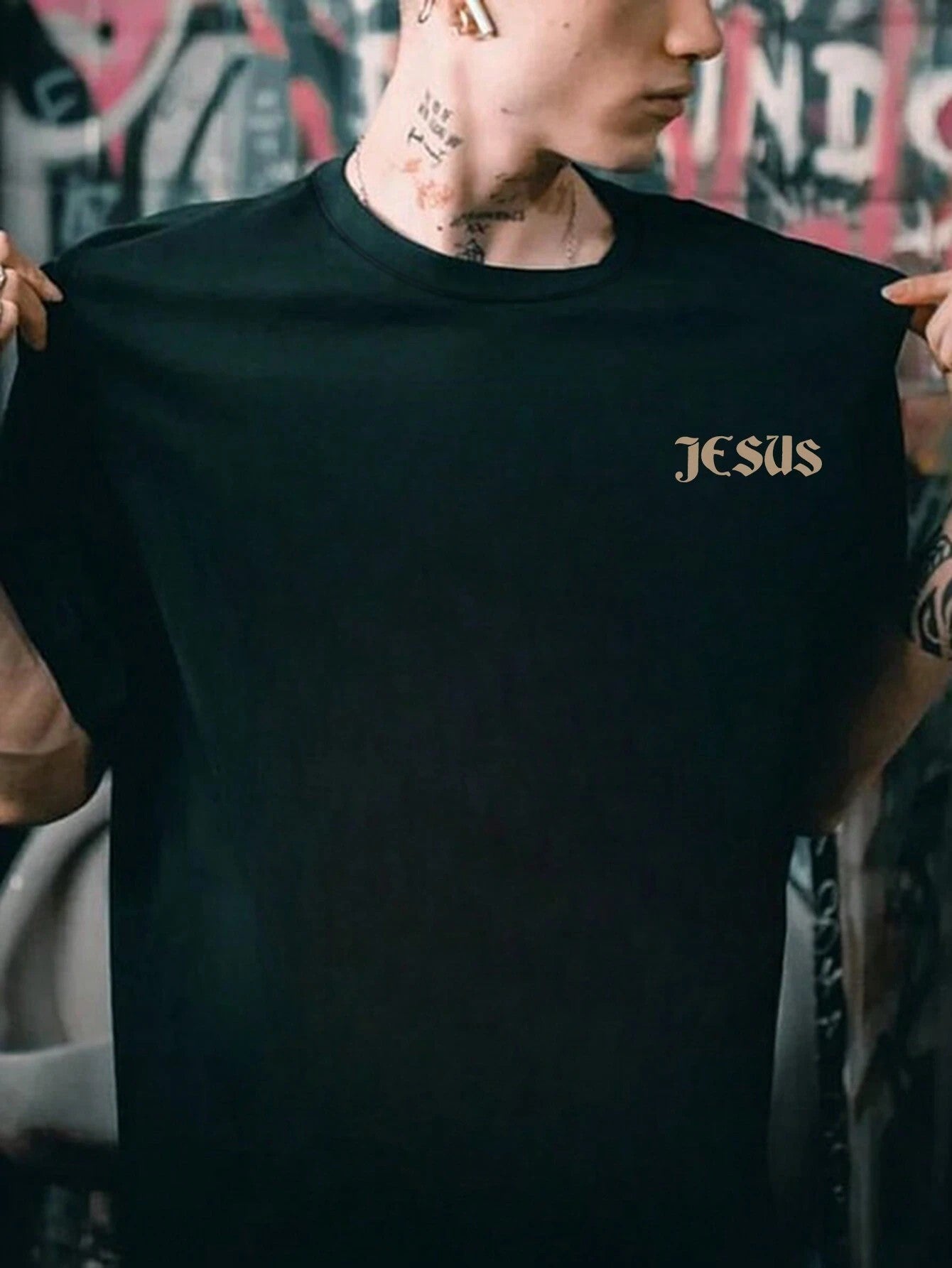 Camiseta de Algodão Oversized Jesus